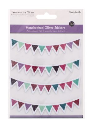 Handcrafted Glitter Stickers Pennant Banners 1 3D