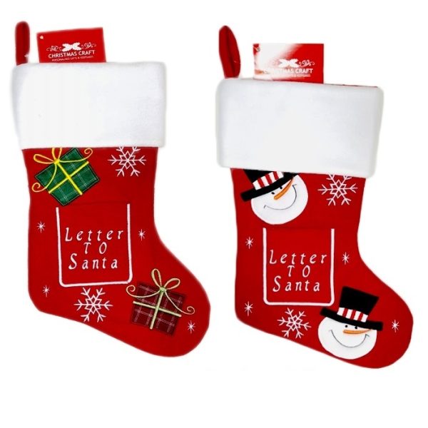 Christmas Craft Stocking Red 2 Designs