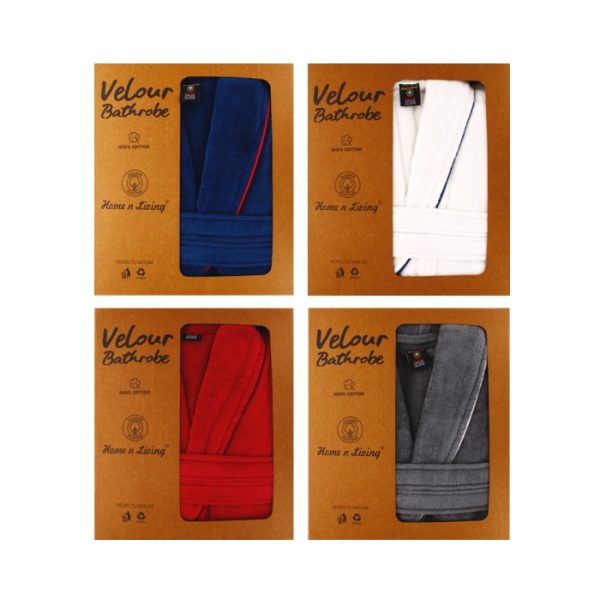 Velour Signature Bathrobe 4 Assorted Colours