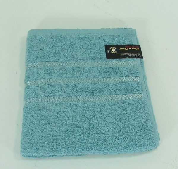 Satin Hand Towels Aqua Blue