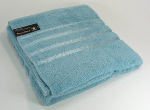 Satin Bath Towels Aqua Blue