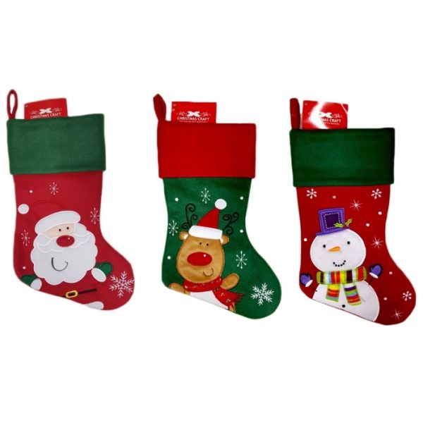 Christmas Craft Stocking Red/Green 3 Designs