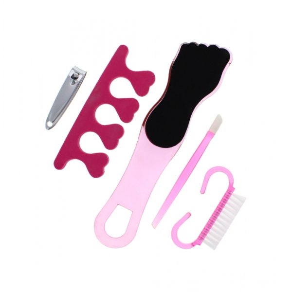 Nail Manicure Set In Pink Plastic Case