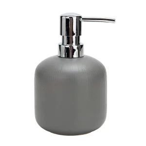 Nutmeg Home Grey Ribbed Soap Dispenser