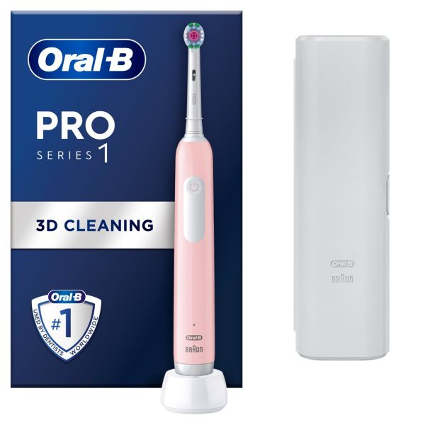 Oral-B Pro 1 680 3dw Pink Rechargeable Toothbrush + Travel Case