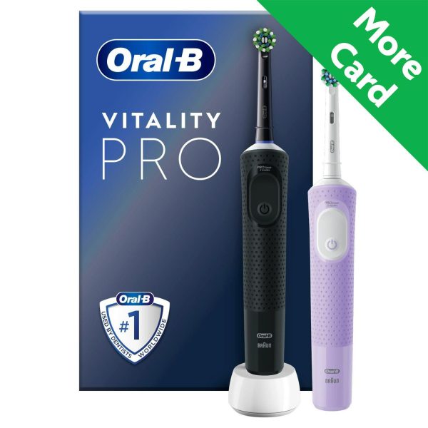 Oral-B Vitality Pro Black + Lilac Duo Rechargeable Toothbrushes