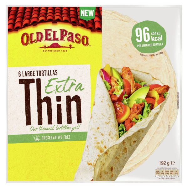 Old El Paso Large Extra Thin Tortilla Wraps