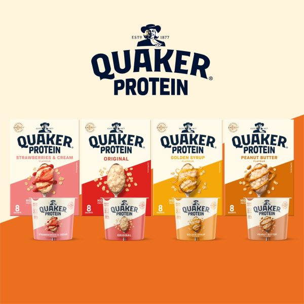 Quaker High Protein Strawberries & Cream Porridge Sachets Oat So Simple