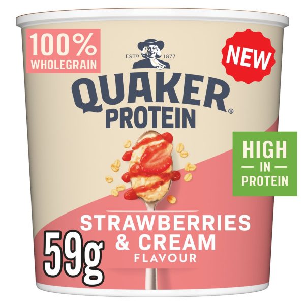 Quaker Oats High Protein Strawberries & Cream Porridge Pot