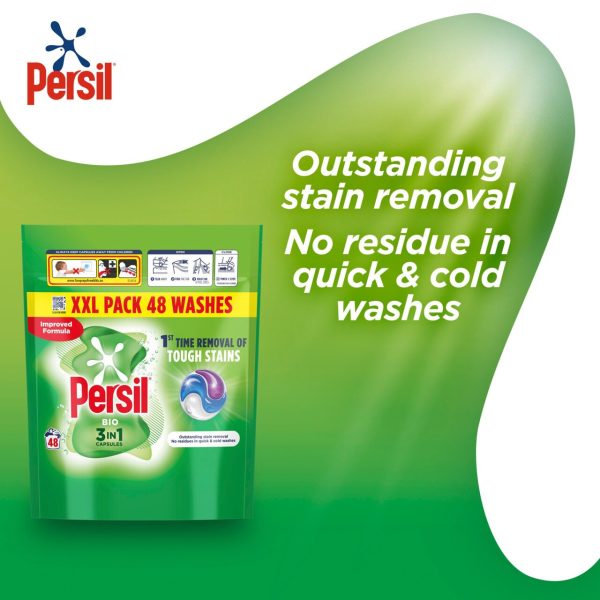 Persil Bio 3 in 1 Laundry Washing Detergent Capsules 48 Washes