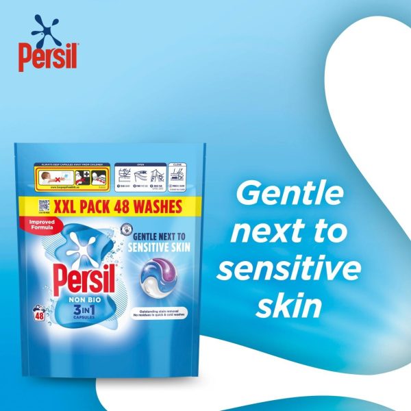 Persil Non Bio 3 in 1 Sensitive Laundry Washing Detergent Capsules 48 Wash