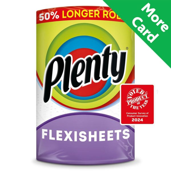 Plenty Flexi Sized Sheets Longer Lasting Kitchen Towel 1 Roll