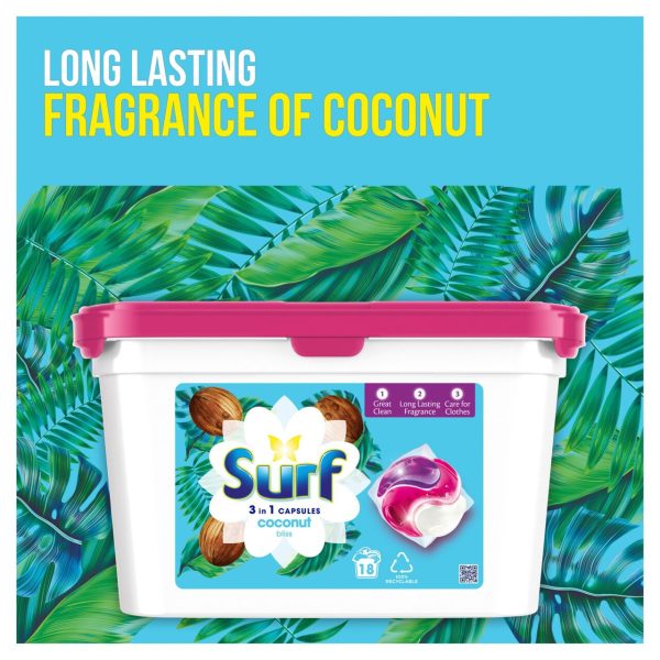 Surf 3-In-1 Coconut Bliss Washing Capsules