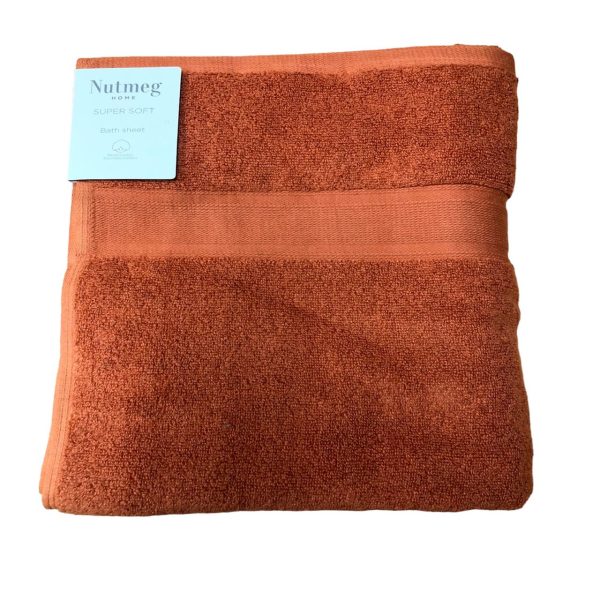 Nutmeg Home Supersoft Cotton Bath Sheet Burnt Orange