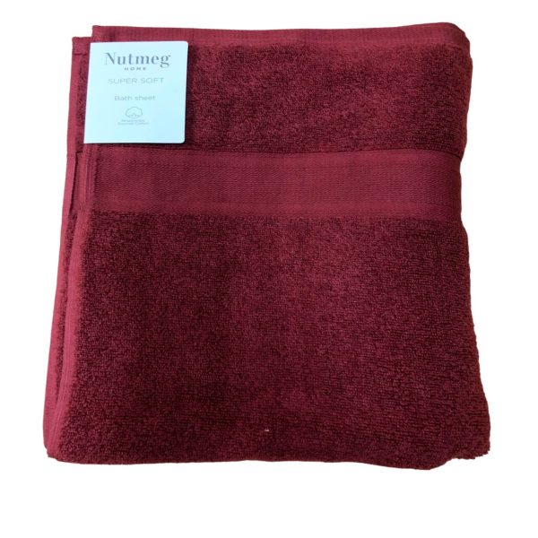 Nutmeg Home Supersoft Cotton Bath Sheet Pomegranate Red