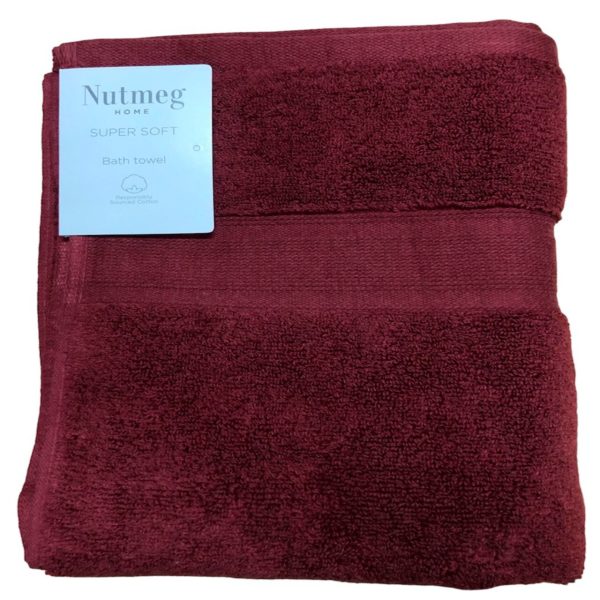 Nutmeg Home Supersoft Cotton Bath Towel Pomegranate Red