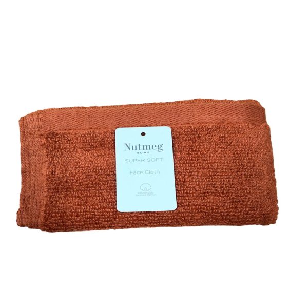 Nutmeg Home Supersoft Cotton Face Cloth Burnt Orange