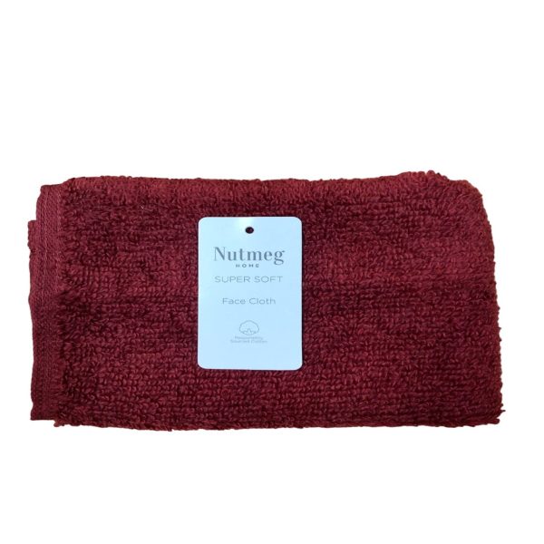 Nutmeg Home Supersoft Cotton Face Cloth Pomegranate Red