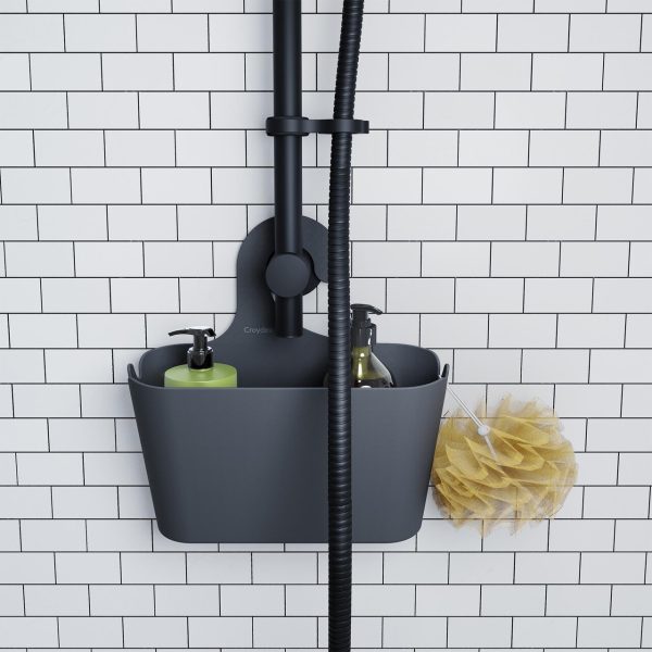 Croydex Plastic Hook Over Shower Caddy Grey