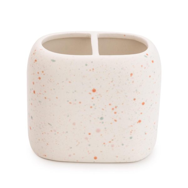 Terrazzo Ceramic Double Toothbrush Holder