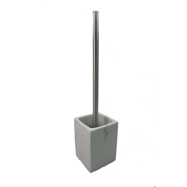 Nutmeg Home Square Marble Toilet Brush & Holder