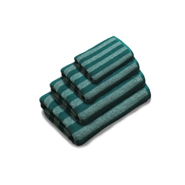 Nutmeg Teal Striped Bath Towel