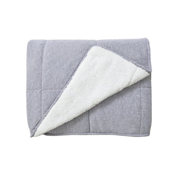 Nutmeg Home Grey Jersey Sherpa Fleece Throw