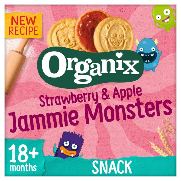 Organix Jammie Monsters Organic Jam Toddler Snack Biscuits Multipack