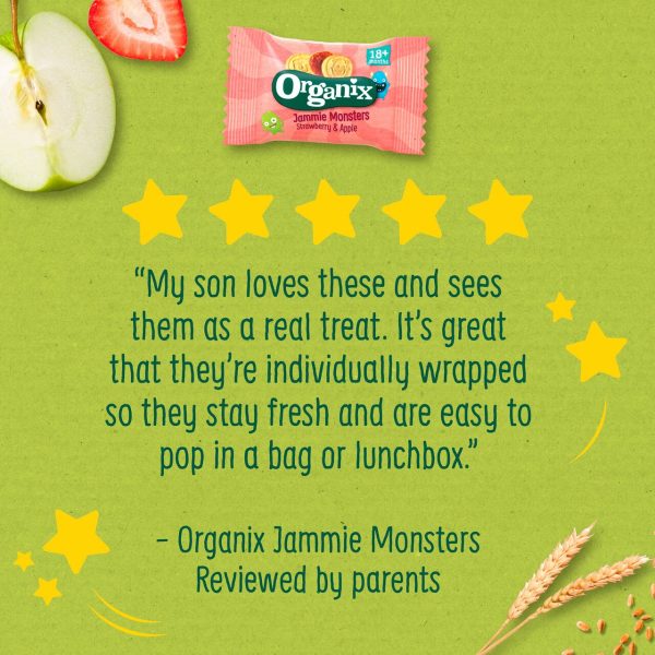 Organix Jammie Monsters Organic Jam Toddler Snack Biscuits Multipack