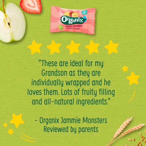 Organix Jammie Monsters Organic Jam Toddler Snack Biscuits Multipack