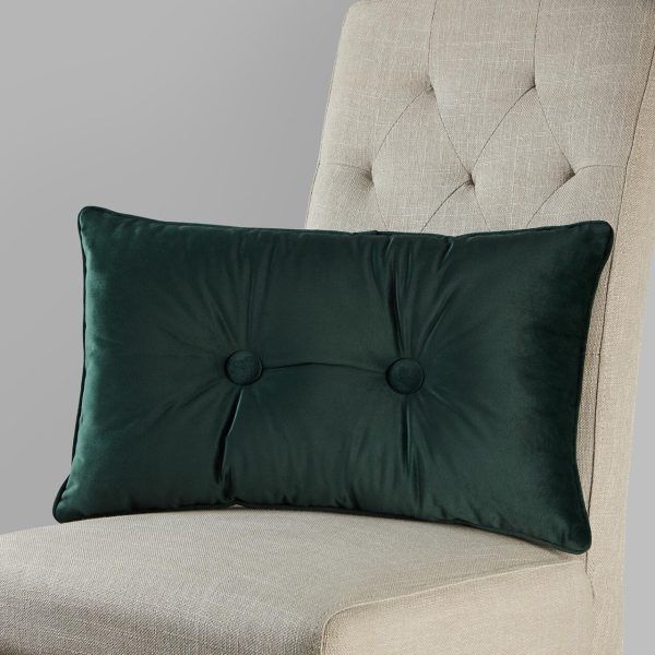 Emerald Velvet Button Cushion