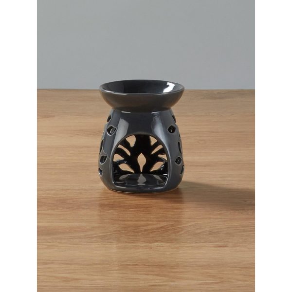 Grey Ceramic Floral Oil Burner