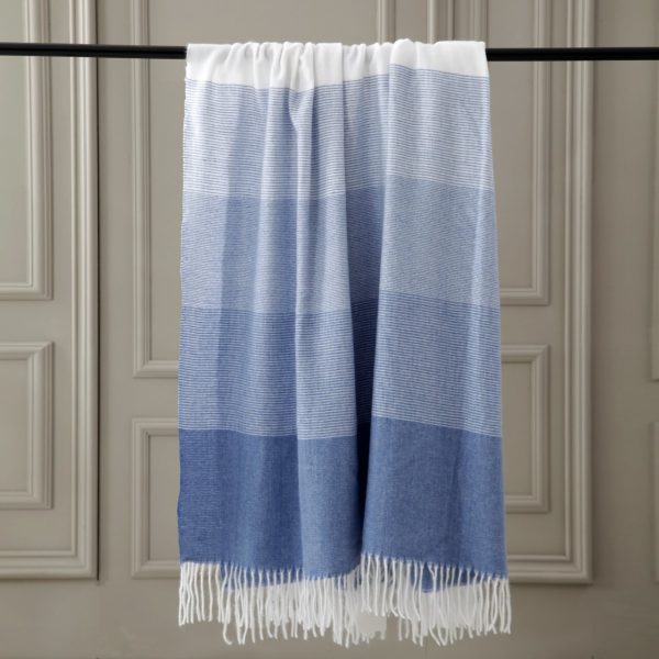 Nutmeg Home Blue Stripe Throw 150 x 200cm