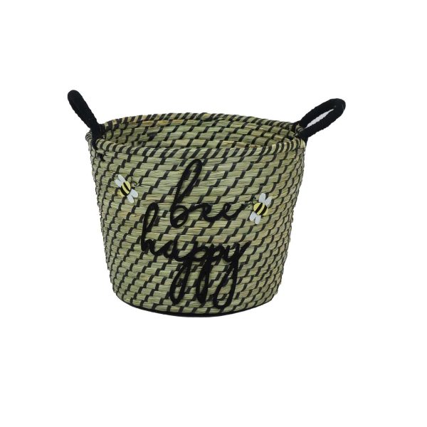 Nutmeg Home Bee Happy Seagrass Basket