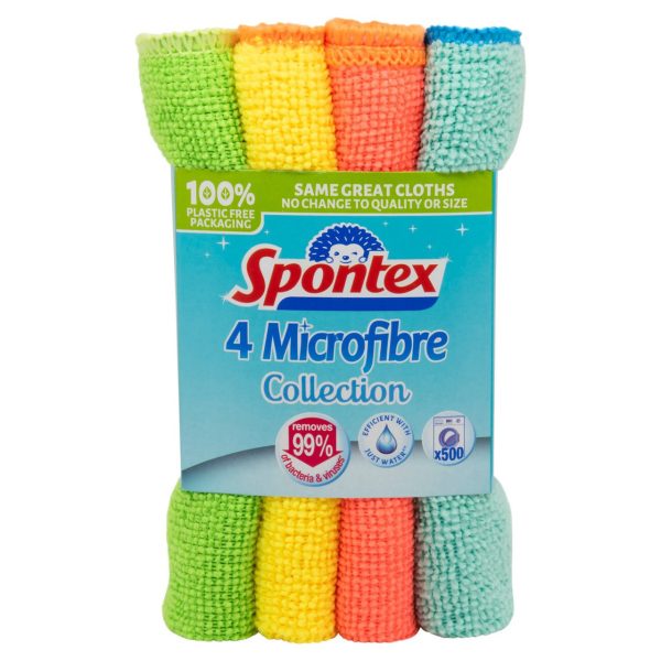 Spontex Microfibre Cloth pack of 4