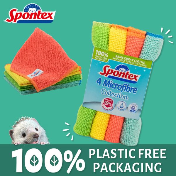 Spontex Microfibre Cloth pack of 4