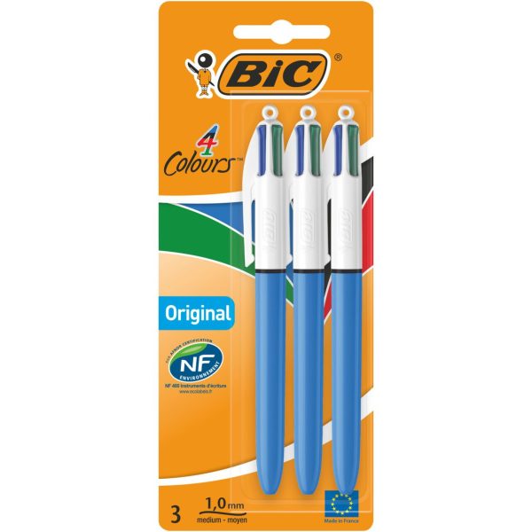 Bic 4 Colours Medium pack of 3