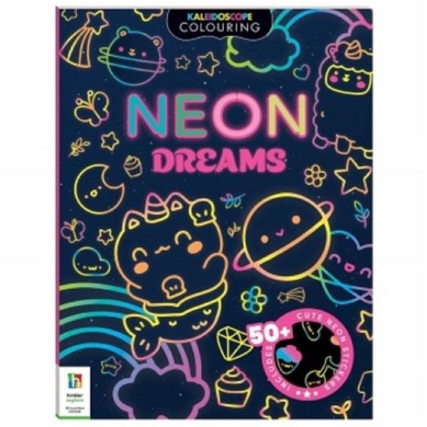 Kaleidoscope Colouring And Sticker Books Neon Dreams