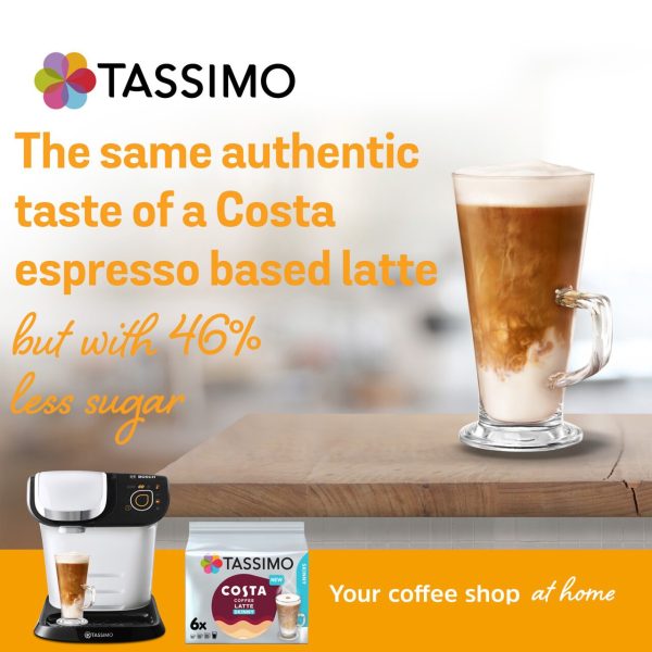 Tassimo Costa Skinny Latte Pods x6