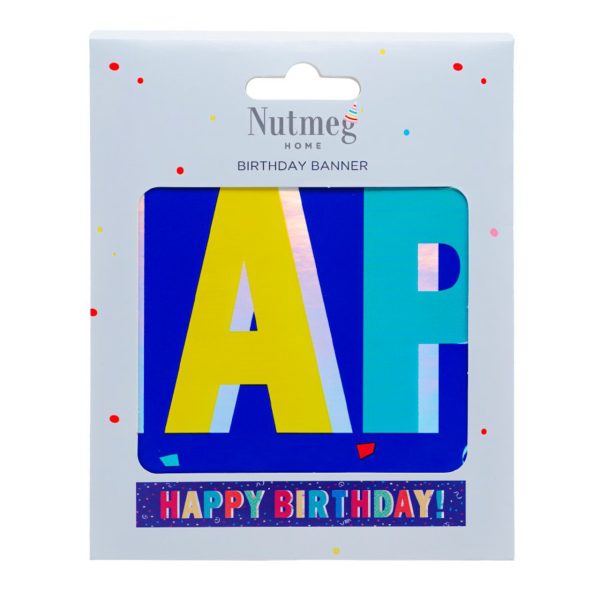 Nutmeg Happy Birthday Banner Blue