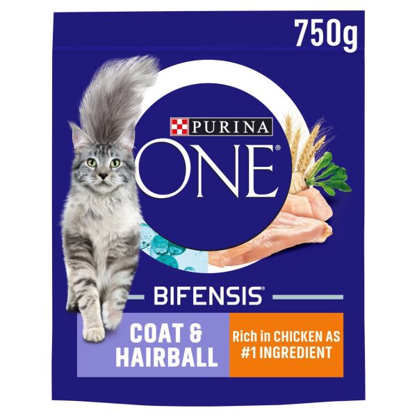 Purina ONE Adult Dry Cat Food Coat & Hairball, Rich in Chicken