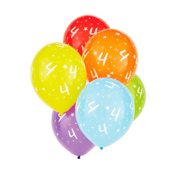 Nutmeg Multicoloured Number Latex Balloon No. 4