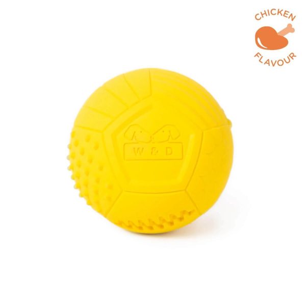 Willy & Dilly Small Solid Yellow Ball - Chicken Scented