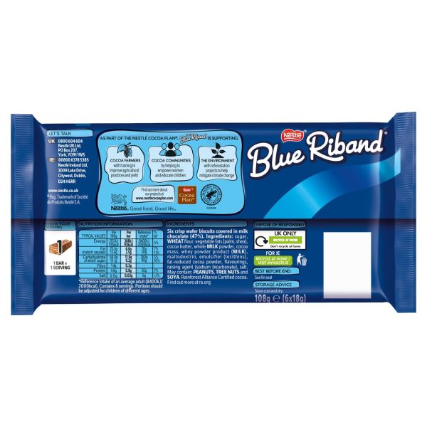 Blue Riband Milk Chocolate Wafer Biscuit Multipack