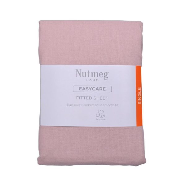 Nutmeg Easycare Pink Fitted Sheet Single