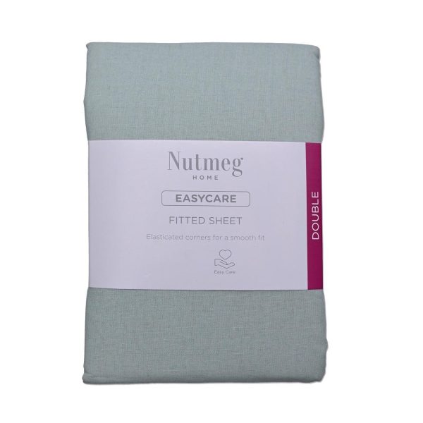 Nutmeg Home Easycare Sage Fitted Sheet Double