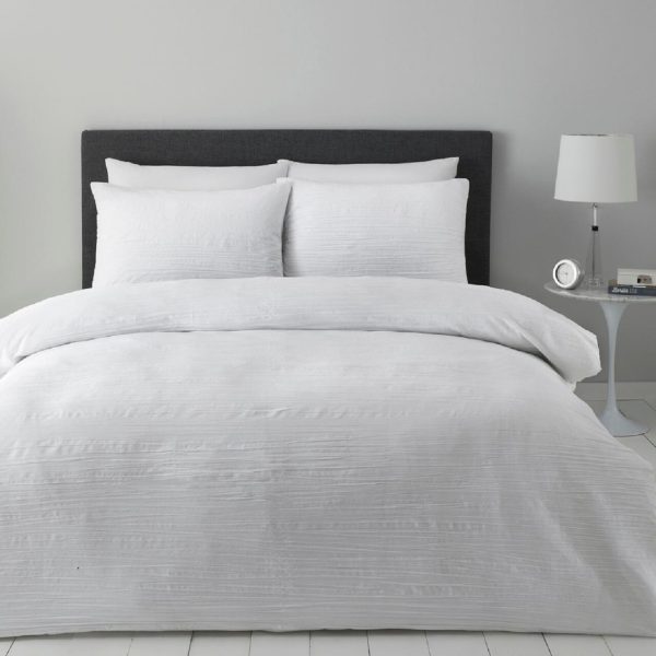 Nutmeg Home White Crinkle Single Duvet Set