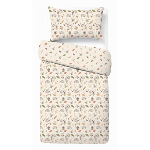 Nutmeg Easy Care Woodland Forage Duvet Set Single