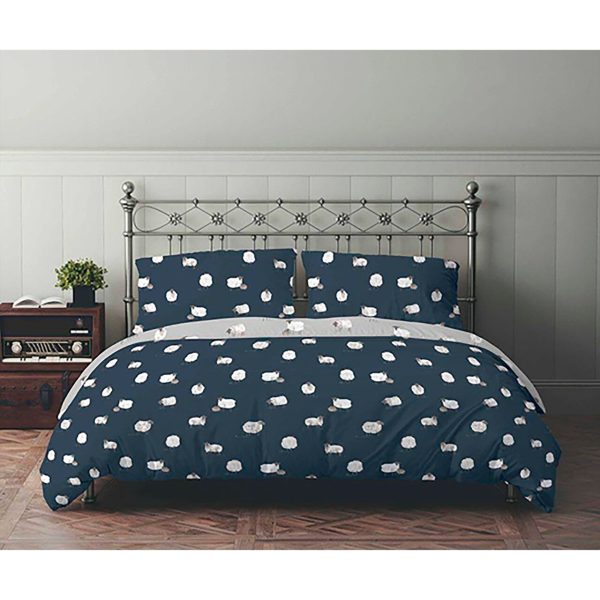 Nutmeg Home Brushed Cotton Counting Sheep Duvet Set Double