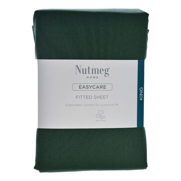 Nutmeg Home Easycare Forest Green Fitted Sheet King